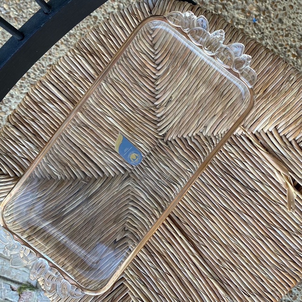 Gorgeous Walther-Glas Crystal Gold Vintage Serving Plate Mid-Century Modern